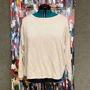 Eileen Fisher NWT Cream knit pullover sweater. Size L.